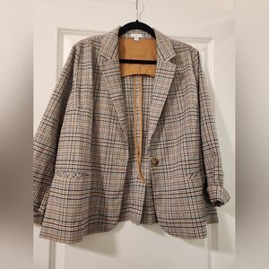J. Jill Plaid Blazer in Tan and Black